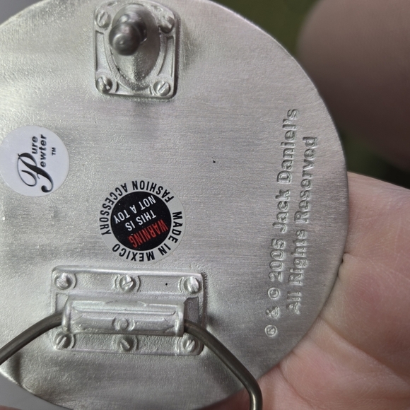 Vtg Y2k 2005 Old No 7 Jack Daniel's silver metal buckle brown leather mens belt - Picture 6 of 7